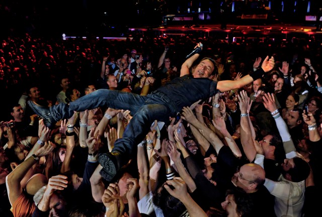 Springsteen does a little crowd surfing